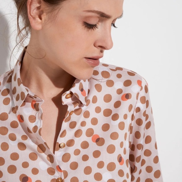 Eterna Polka Dot Cotton Blouse 36 - Picture 3 of 9